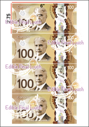 Edible $100 Canadian Bill Cake Decorations